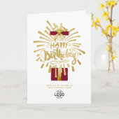 Logo Burgundy Geschenk Gold Fireworks Group Geburt Karte (Gelbe Blume)