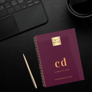 Logo-Business 2026 für Burgundy Monogram Planer