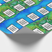 Logo Business Blue und Green Wrapping Paper Geschenkpapier (Ecke)