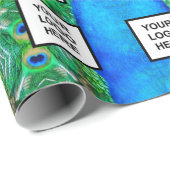 Logo Business Blue und Green Wrapping Paper Geschenkpapier (Rolleneckpunkt)