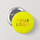 Logo Business Branding Lebhaftes Gelb Button (Vorne & Hinten)