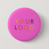 Logo Business Branding Rosa Button (Vorderseite)