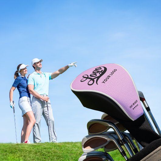 Logo-Business-Club für Light Pink Leather Company Golf Headcover