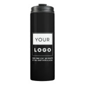 Logo Business Company Minimalistisch Black Thermosbecher (Vorderseite)
