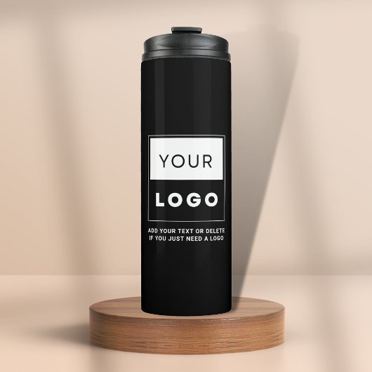 Logo Business Company Minimalistisch Black Thermosbecher