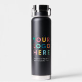 Logo Business Company Minimalistisch Black Trinkflasche (Rückseite)