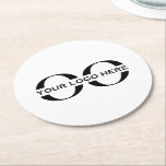 Logo Business Company White Runder Pappuntersetzer<br><div class="desc">Eine einfache, kundenspezifische, weiße Business-Vorlage in einem modernen minimalistischen Stil, der leicht mit Ihrem Firmenlogo und Text aktualisiert werden kann. Mit einem horizontalen Logo-Bannerbild (2560 x 1440 px) können Sie den Text und das Bild mit den angegebenen Feldern anpassen, oder mit der Schaltfläche "Nachricht" können Sie den Designer um Hilfe...</div>