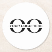 Logo Business Company White Runder Pappuntersetzer (Vorderseite)