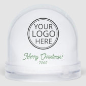 Logo Business Corporate Christmas Gift Green Schneekugeln (Rückseite)