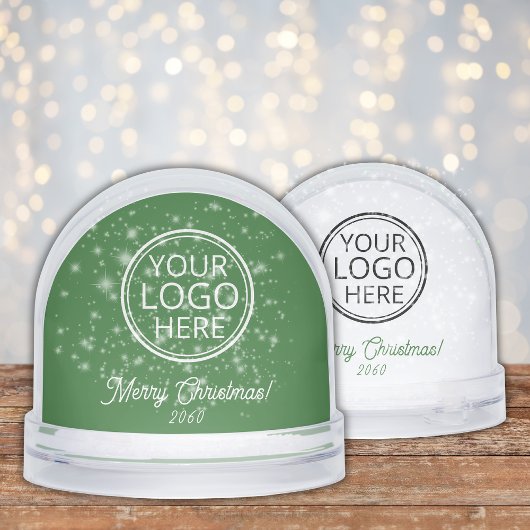 Logo Business Corporate Christmas Gift Green Schneekugeln