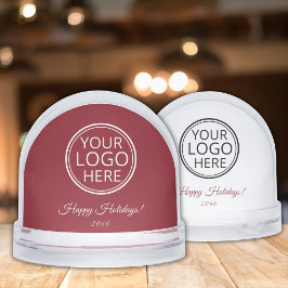  Logo Business Corporate Christmas Gift Red White Schneekugeln