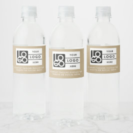 Logo Business Corporate Company Minimalist Kraft Wasserflaschenetikett
