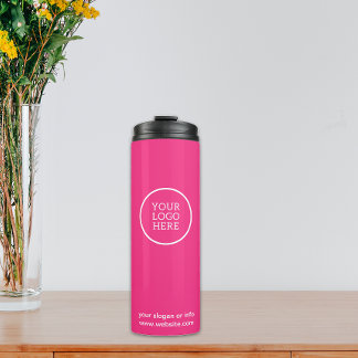 Logo Business Corporate Pink Company Moderne Thermosbecher