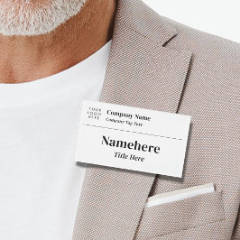 Logo-Business Einfache, saubere, weiße Titel Namenschild