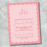 Logo Business Grand Opening Launch Party Postkarte<br><div class="desc">Eine unterhaltsame, aber einfache Einladung für ein Business Grand Opening oder ein Brand- oder Product Launch Party Event. Fügen Sie Ihr eigenes Logo hinzu, um es mit Ihrem Branding zu versehen, und Sie können alle Elementfarben entsprechend Ihren Markenfarben ändern. Sie können sogar die Jakobsfarben ändern. Eine schlichte Klatsche für eine...</div>
