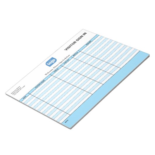Logo Business Guest Visitor Sign In Sheet Notepad Notizblock (angewinkelt)
