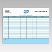 Logo Business Guest Visitor Sign In Sheet Notepad Notizblock