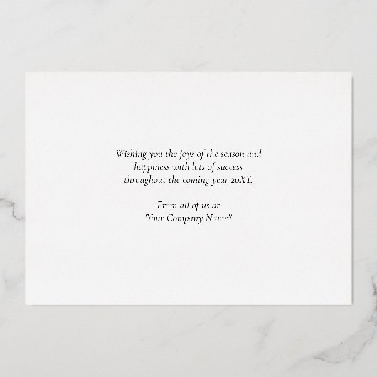 Logo Business Happy Holidays Burgundy Gold Card Folieneinladung (Rückseite)