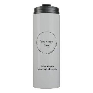 Logo Business Minimalistisch Grauthermal Tumbler Thermosbecher