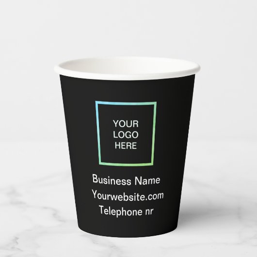 Logo-Business Minimalistisch Pappbecher (Vorderseite)