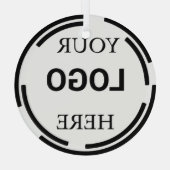 Logo-Business Moderne Minimal-Designs Ornament Aus Glas (Rückseite)