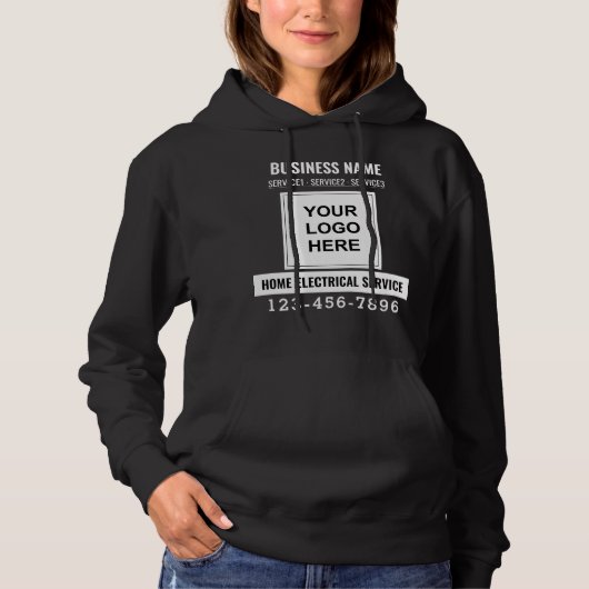 Logo Business QR-Code Hoodie (Vorderseite)