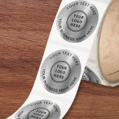 Logo Business Silber Runder Aufkleber