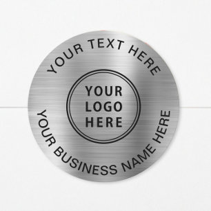 Logo Business Silber Runder Aufkleber