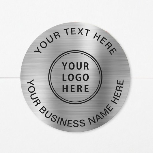Logo Business Silber Runder Aufkleber