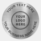 Logo Business Silber Runder Aufkleber (Vorderseite)