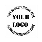 Logo-Business-Slogan Social Media-Handle Gummistempel (Prägung)
