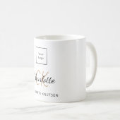 Logo Business White Gold Monogramm Initialen Skrip Kaffeetasse (VorderseiteRechts)