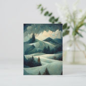 Logo Business Winter Szene Weihnachts-Postkarte Postkarte (Stehend Vorderseite)