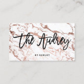 Logo-Butiketypographie-Rosengoldweißmarmor Visitenkarte (Vorderseite)