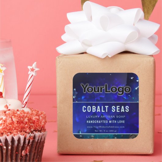 Logo Candle Artisan Soap Handmade Product Label Quadratischer Aufkleber (Party)