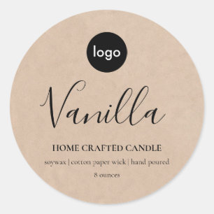 Logo-Candle-Label Minimalistische Kraft-Aufkleber Runder Aufkleber
