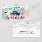 Logo "Car Wash and Bubbles" | Soap Suds Visitenkarte (Vorne/Hinten)