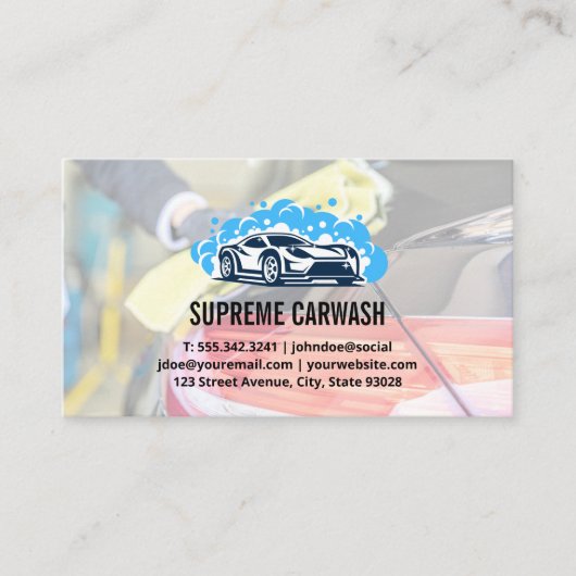 Logo "Car Wash Soap Bubbles" Visitenkarte (Vorderseite)