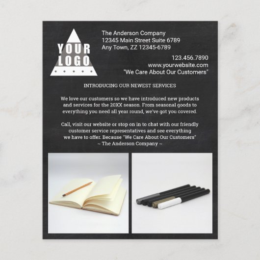 Logo-Chalkboard Stilvoll gestalten Sie Ihr eigenes Flyer (Vorne)