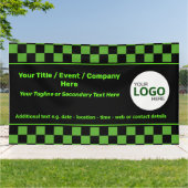 Logo "Checkered Green & Black IT oder Cyber Event  Banner (Außenbereich)