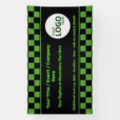 Logo "Checkered Green & Black IT oder Cyber Event  Banner (Vertikal)