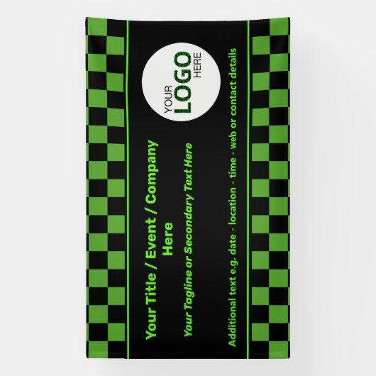 Logo "Checkered Green & Black IT oder Cyber Event  Banner (Vertikal)