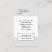 Logo Circle Frame Classic Job Seeker Klasse sauber Visitenkarte (Rückseite)