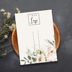 Logo-Clip-Holder für weich blütengrüne Peony Flora Visitenkarte