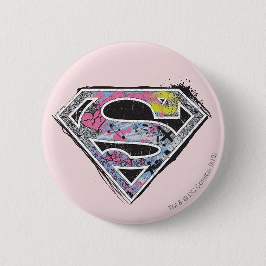 Logo-Collage für Supergirl Button (Vorderseite)