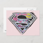 Logo-Collage für Supergirl Postkarte (Vorne/Hinten)