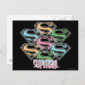 Logo-Collage von Supergirl Pastel Postkarte (Vorne/Hinten)