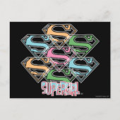 Logo-Collage von Supergirl Pastel Postkarte (Vorderseite)
