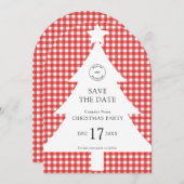 Logo Company Weihnachtsbaum Party Save the Date Einladung (Vorne/Hinten)