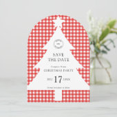 Logo Company Weihnachtsbaum Party Save the Date Einladung (Stehend Vorderseite)